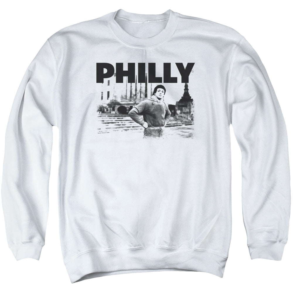 Rocky Philly Mens Crewneck Sweatshirt White