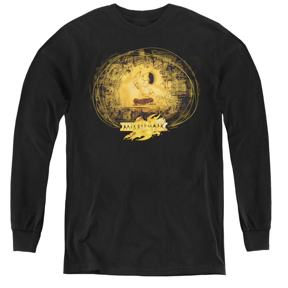 Mirrormask Sketch Long Sleeve Kids Youth T Shirt Black
