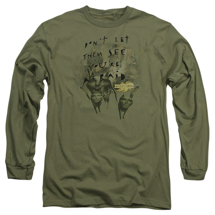 Mirrormask Dont Let Them Mens Long Sleeve Shirt Military Green