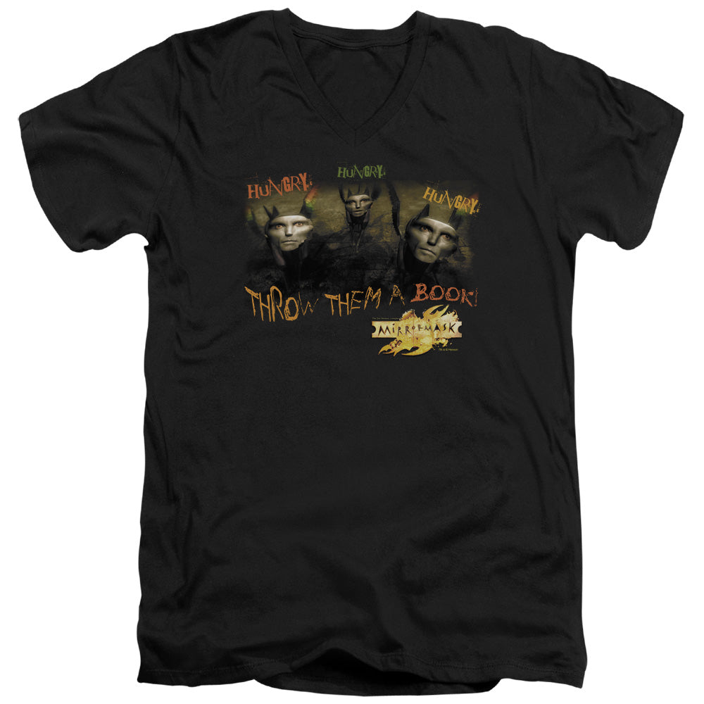 Mirrormask Hungry Mens Slim Fit V-Neck T Shirt Black