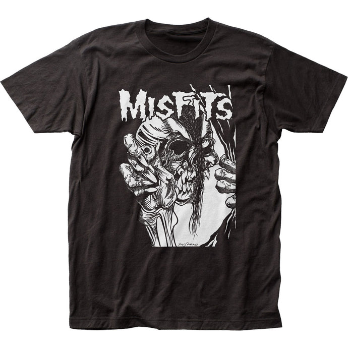 The Misfits Pushead Eyeball B&W Mens T Shirt Black