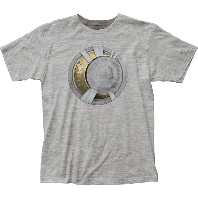 Moon Knight Logo Gold Mens T Shirt Grey