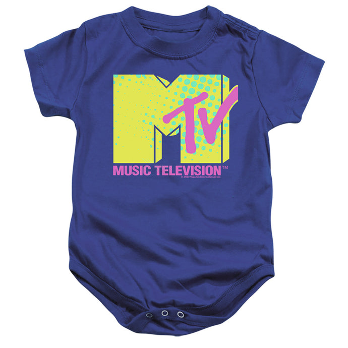 Mtv Neon Logo Infant Baby Snapsuit Royal Blue