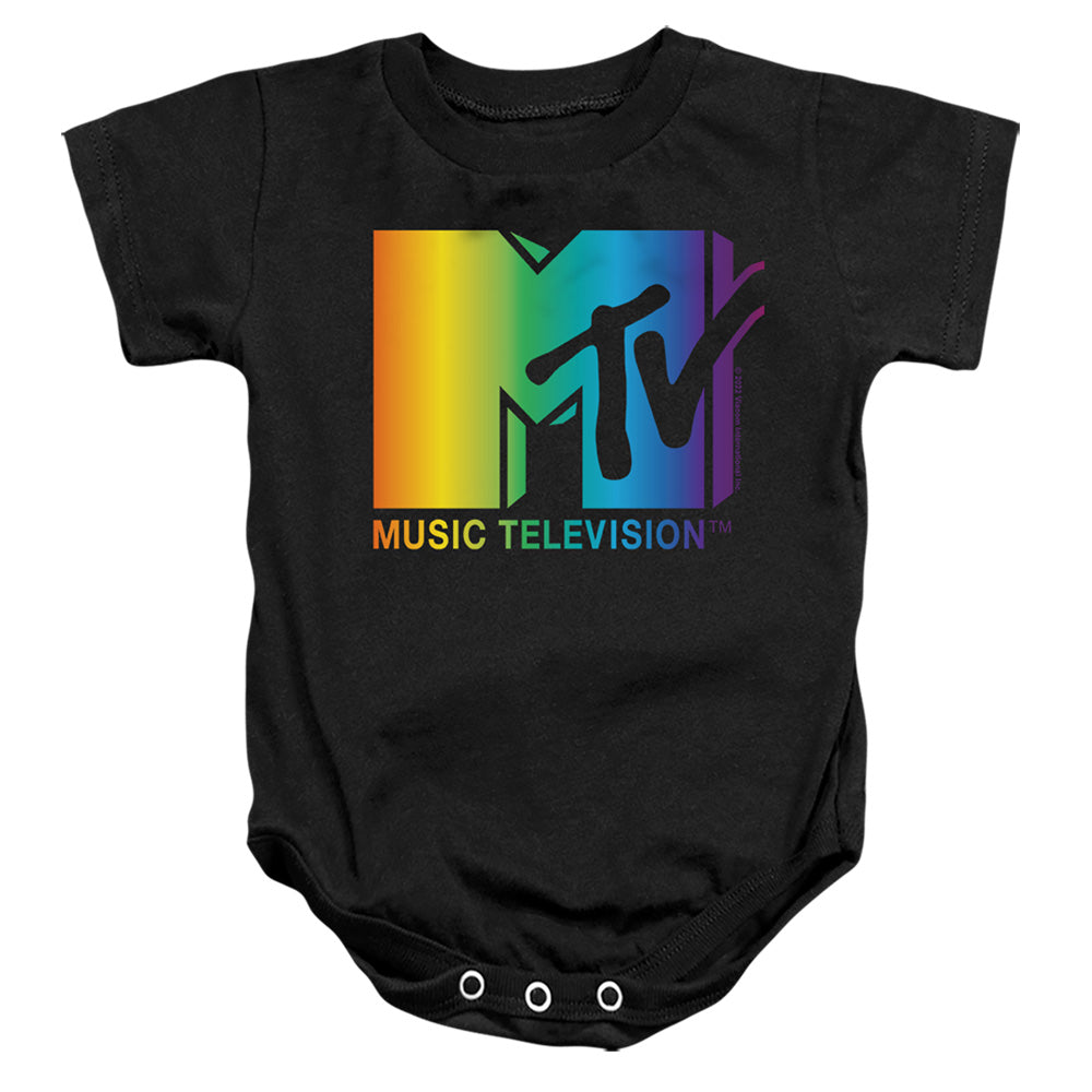 Mtv Rainbow Logo Infant Baby Snapsuit Black Officially Licensed