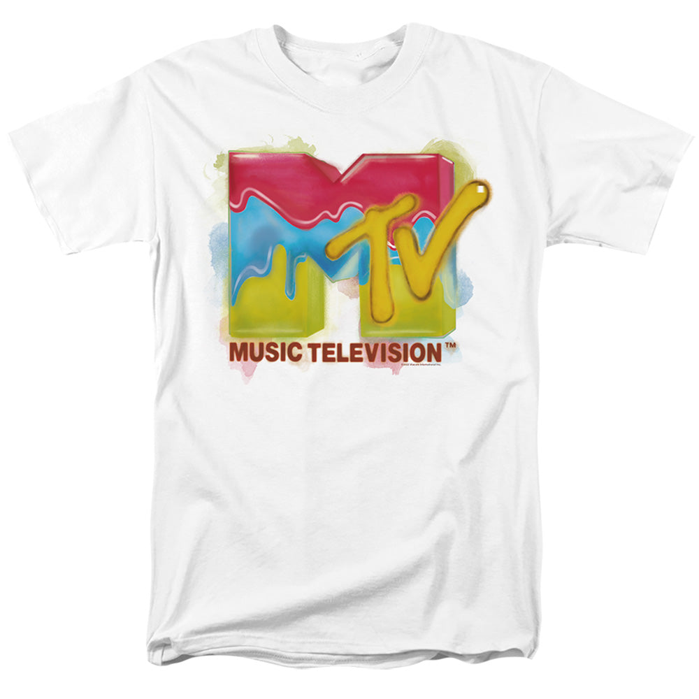 Mtv Paint Logo Mens T Shirt White