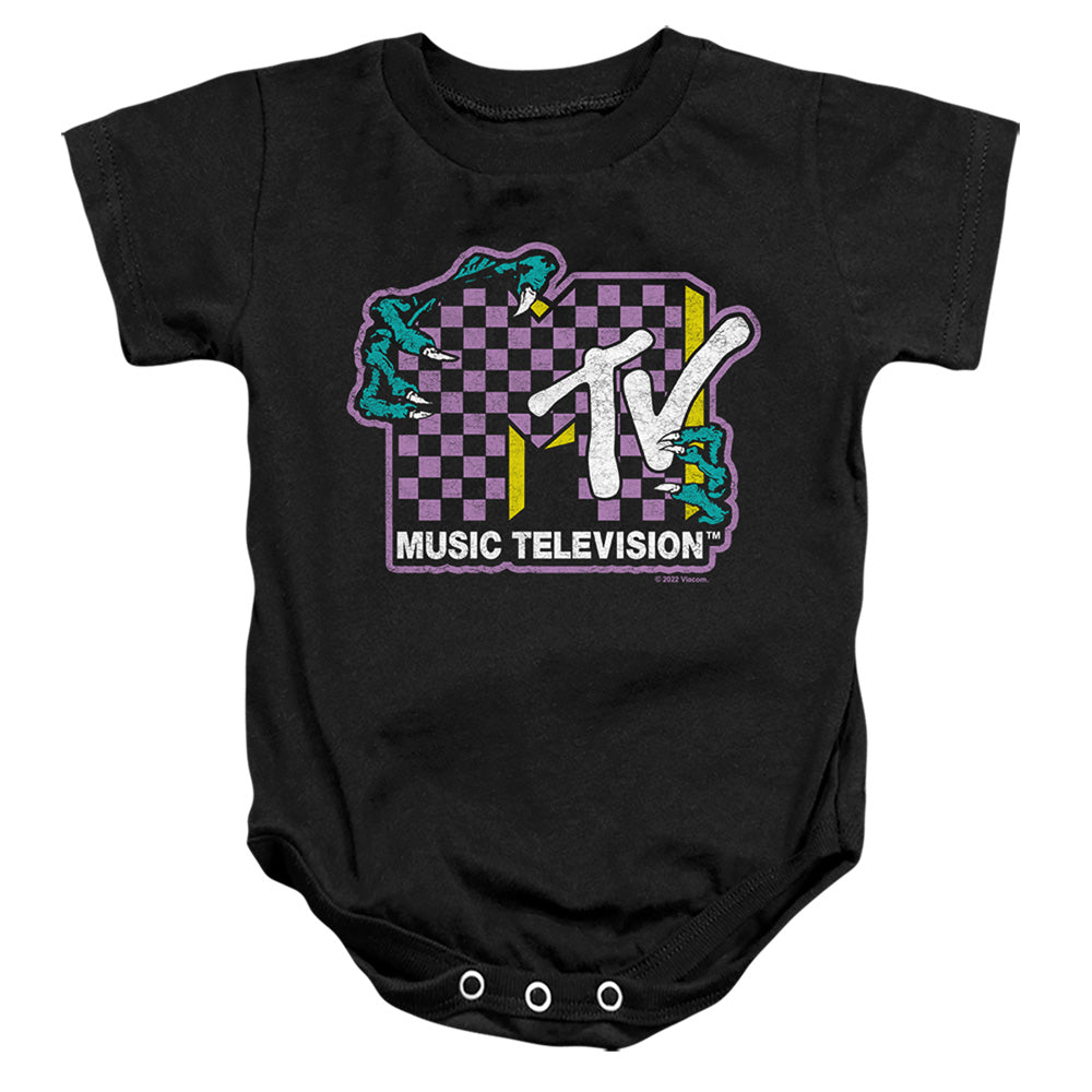 Mtv Zombie Hands Logo Infant Baby Snapsuit Black Officially Licensed