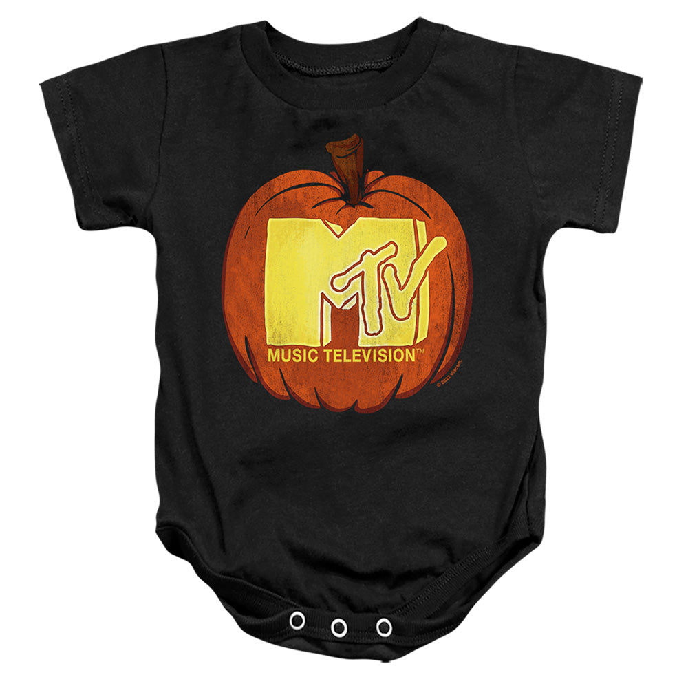 Mtv Carved Pumpkin Logo Infant Baby Snapsuit Black Officially Licensed