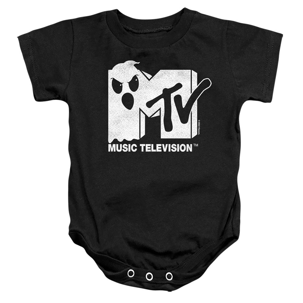 Mtv Ghost In The Logo Infant Baby Snapsuit Black Officially Licensed