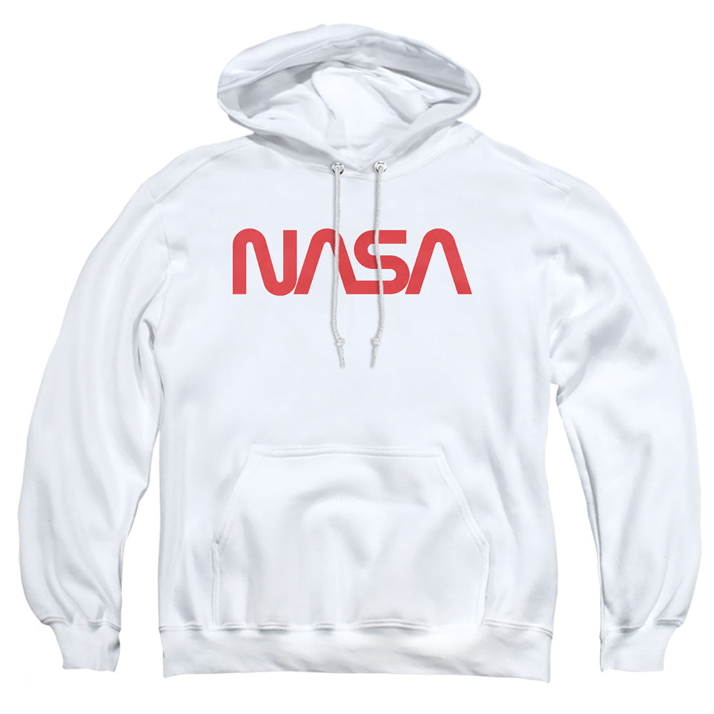 Nasa Worm Logo Mens Hoodie White Officially Licensed