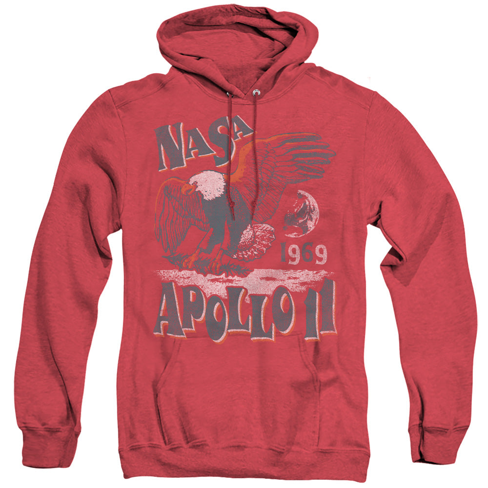 Nasa Apollo 11 Mens Heather Hoodie Red Officially Licensed