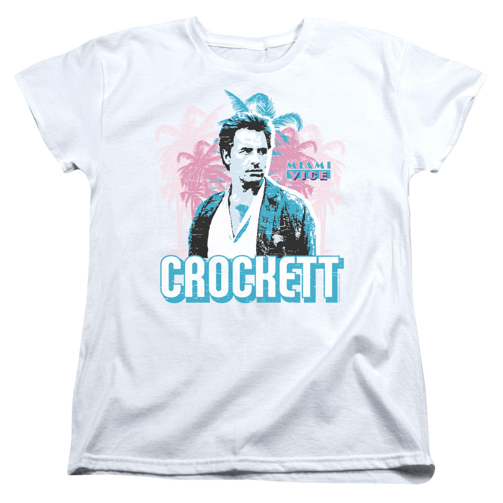 Miami Vice Crockett Womens T Shirt White