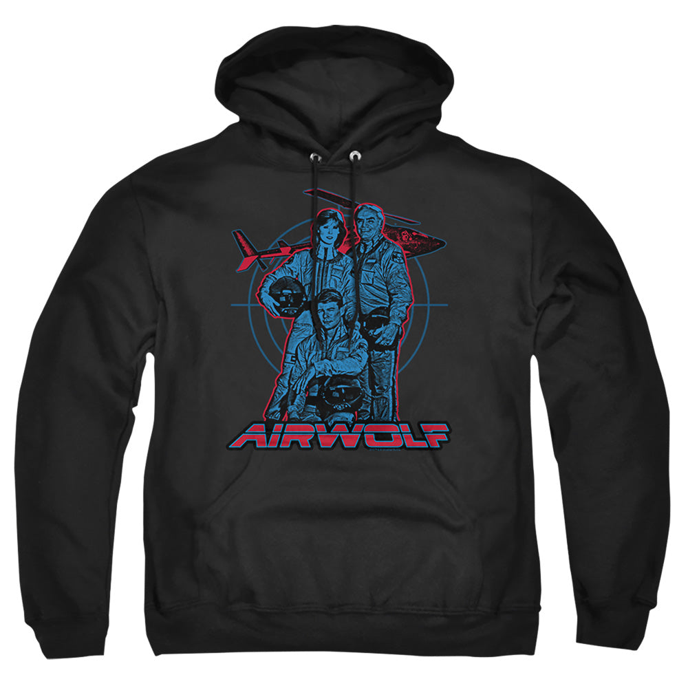 Airwolf Graphic Mens Hoodie Black Officially Licensed