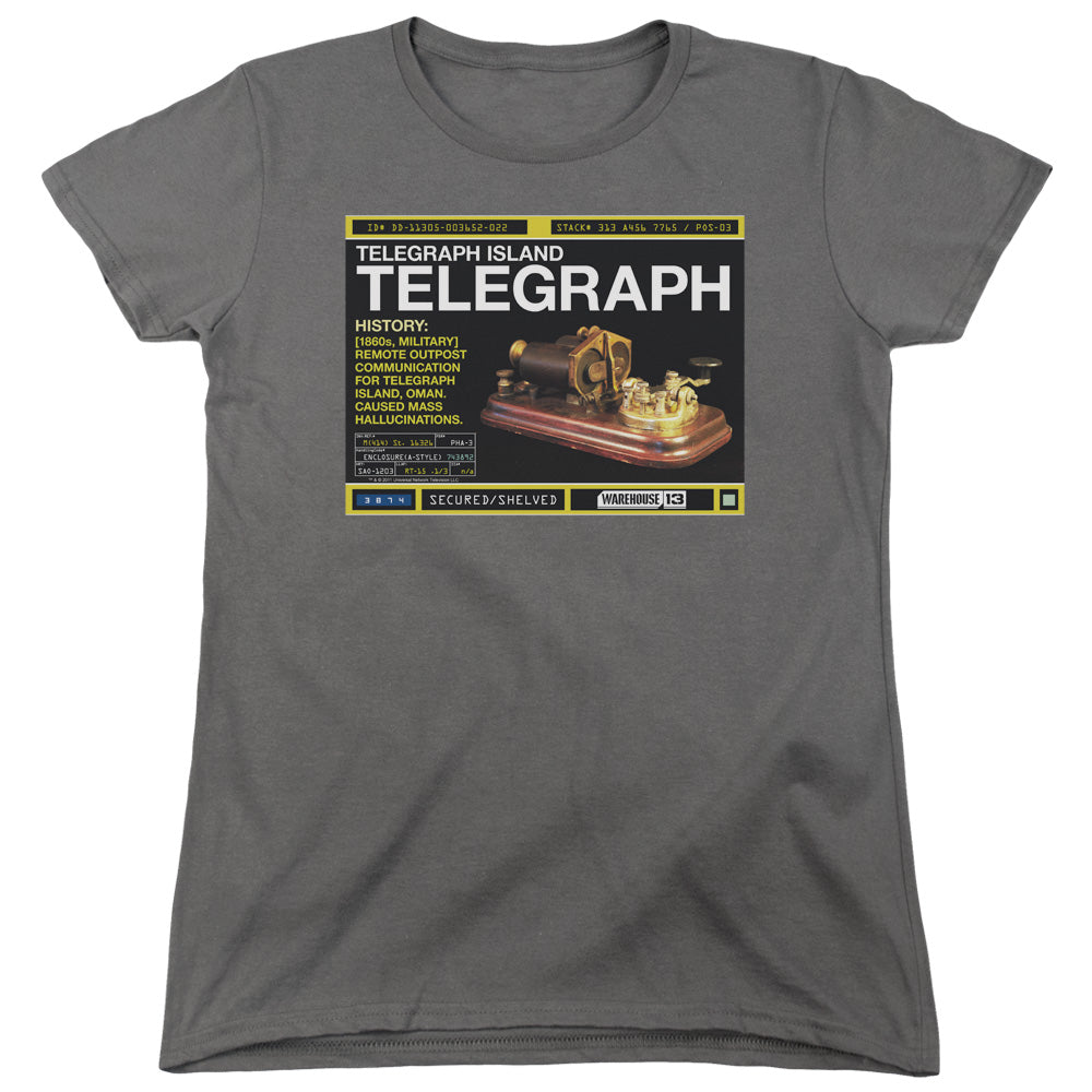 Warehouse 13 Telegraph Island Womens T Shirt Charcoal