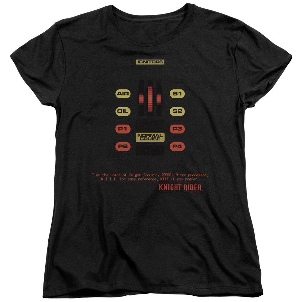 Knight Rider Kitt Consol Womens T Shirt Black