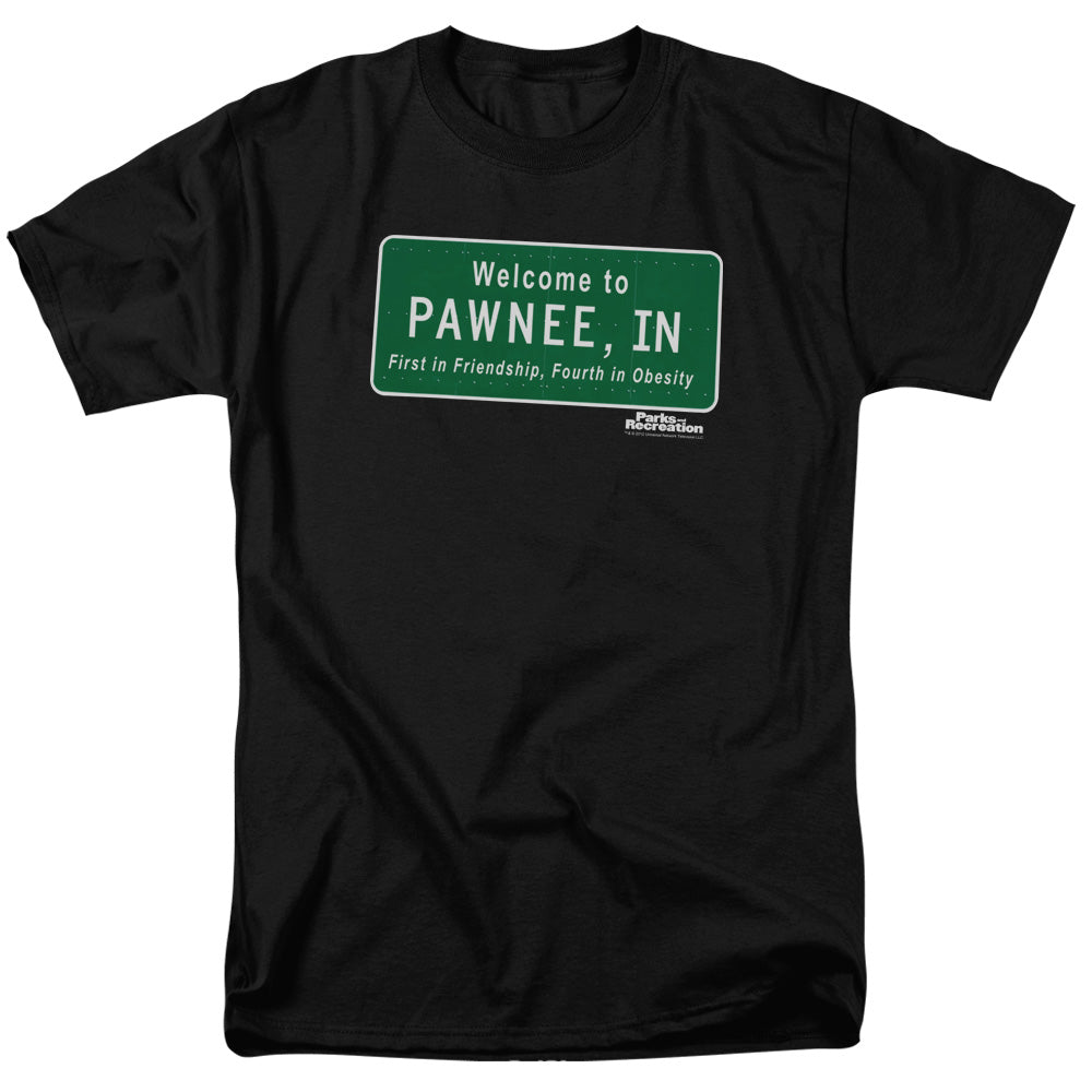Parks And Rec Pawnee Sign Mens T Shirt Black Officially Licensed