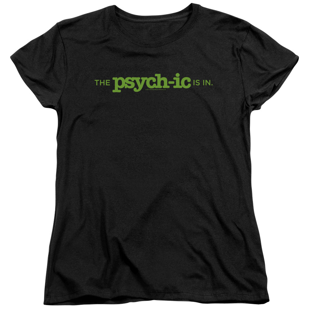 Psych The Psychic Is In Womens T Shirt Black