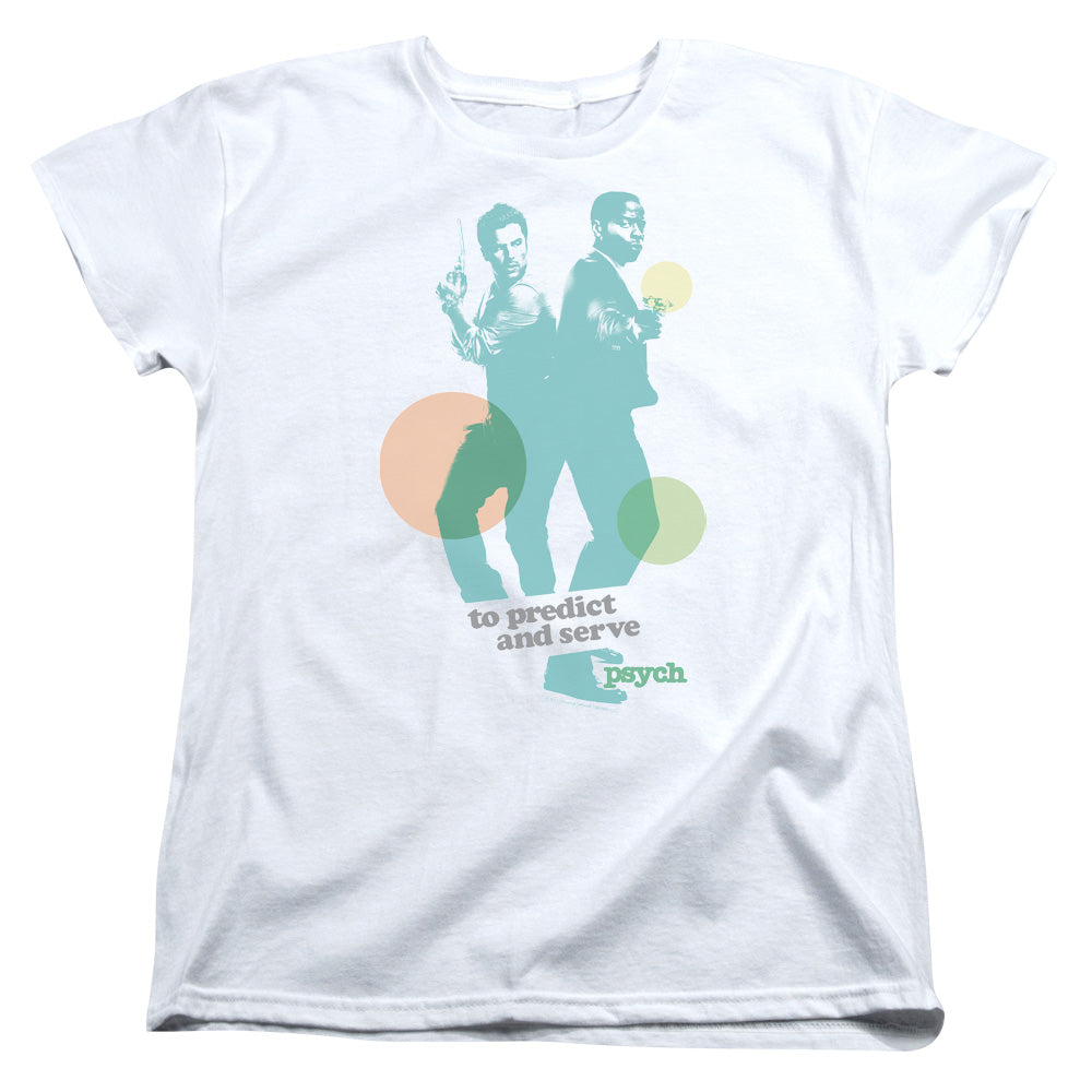 Psych Predict And Serve Womens T Shirt White