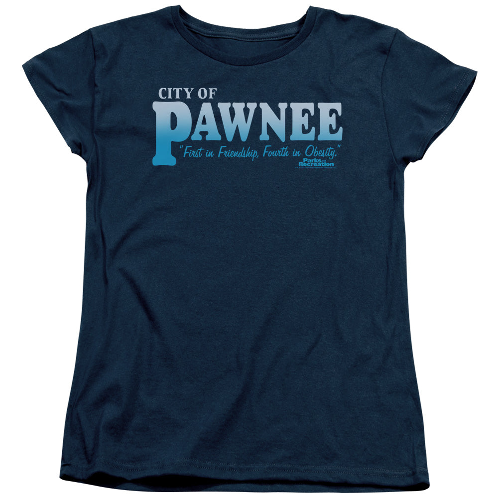 Parks And Rec Pawnee Womens T Shirt Navy