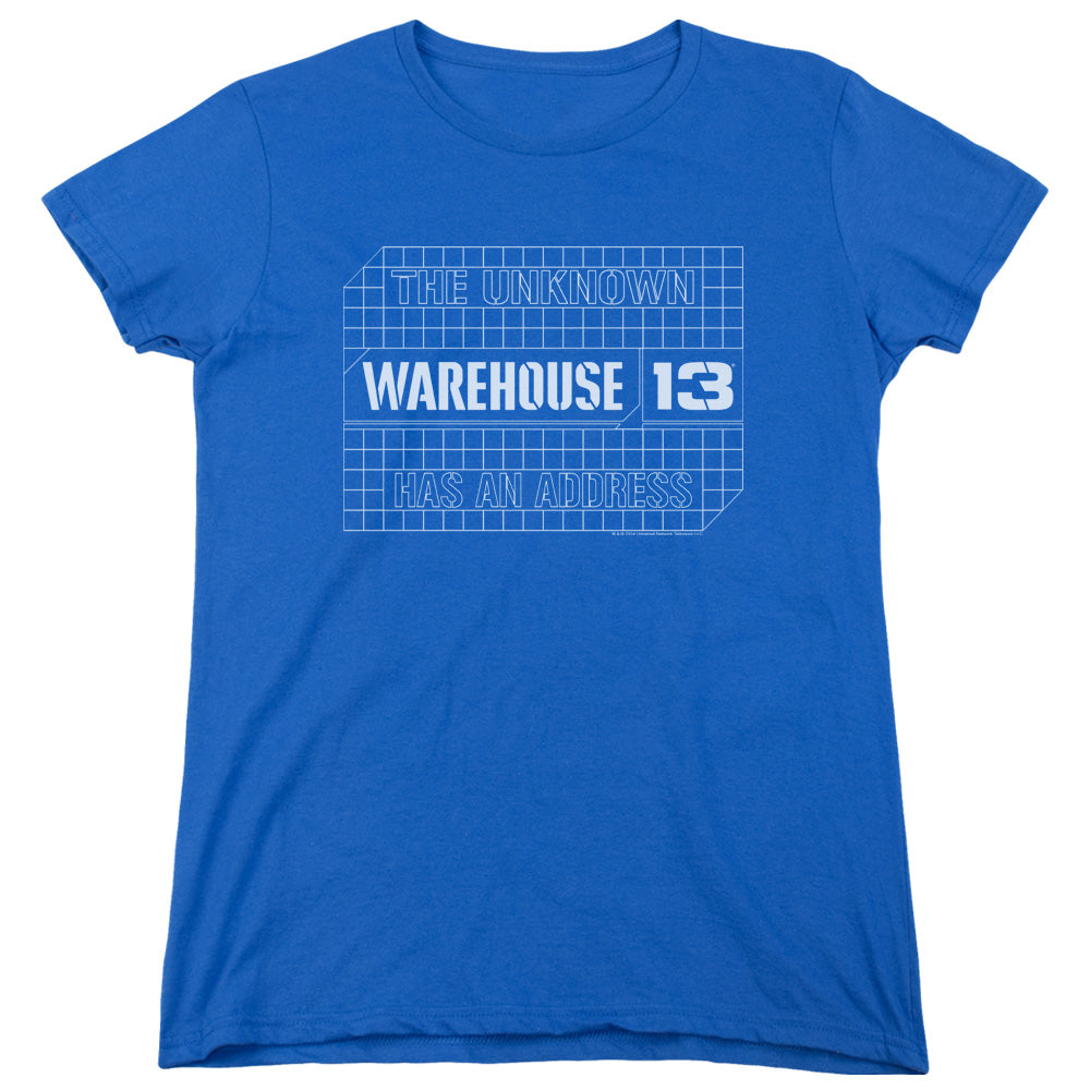 Warehouse 13 Blueprint Logo Womens T Shirt Royal Blue
