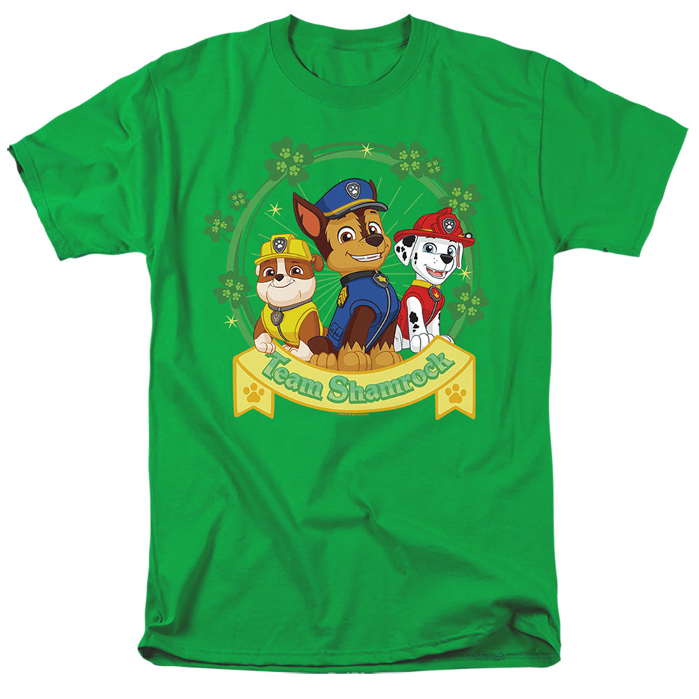 Paw Patrol St. Patrick'S Day Team Shamrock Mens T Shirt Kelly Green Officially Licensed