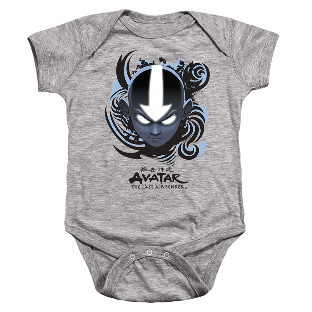 Avatar The Last Airbender Airbender Blue And Black Kanji Infant Baby Snapsuit Athletic Heather Officially Licensed