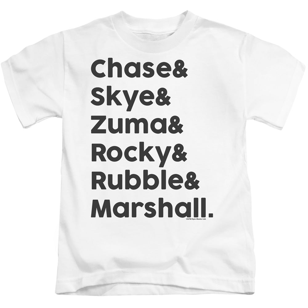 Paw Patrol Roll Call Juvenile Kids Youth T Shirt White Officially Licensed