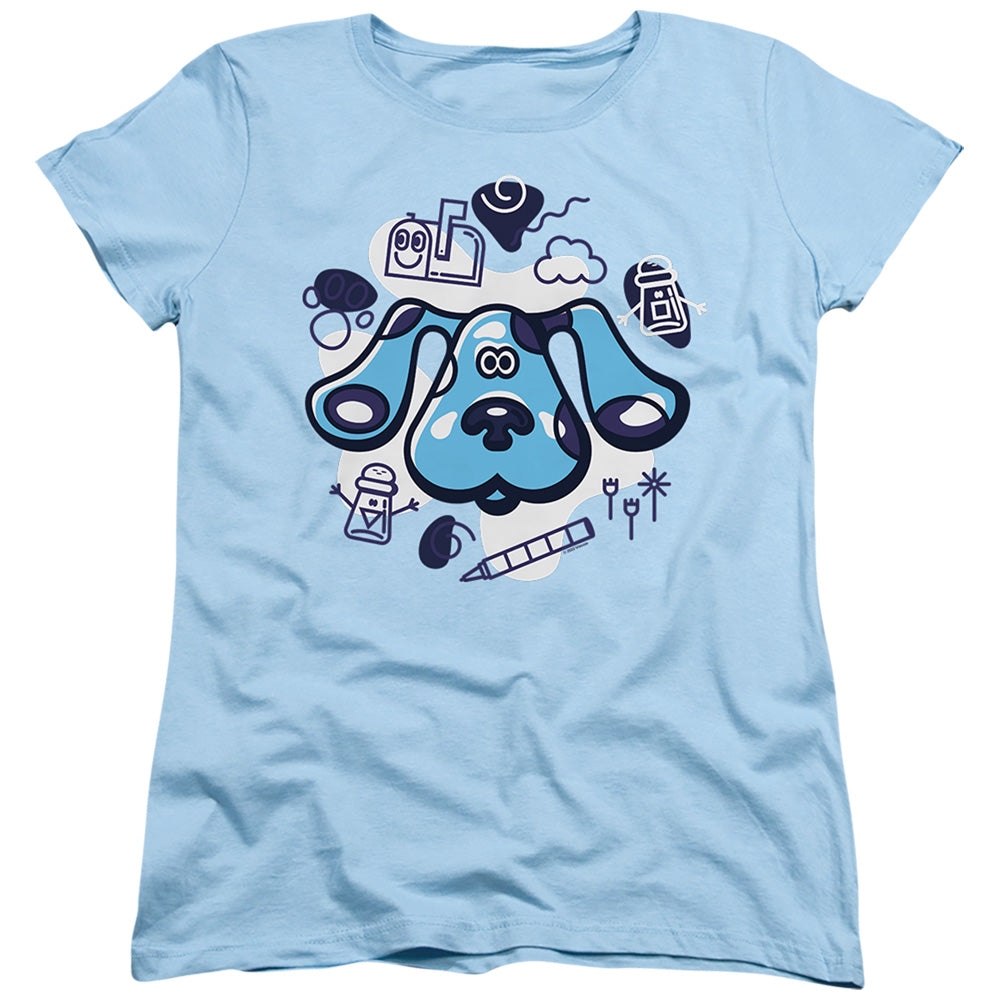 Blues Clues (Classic) And Friends Womens T Shirt Light Blue Officially Licensed