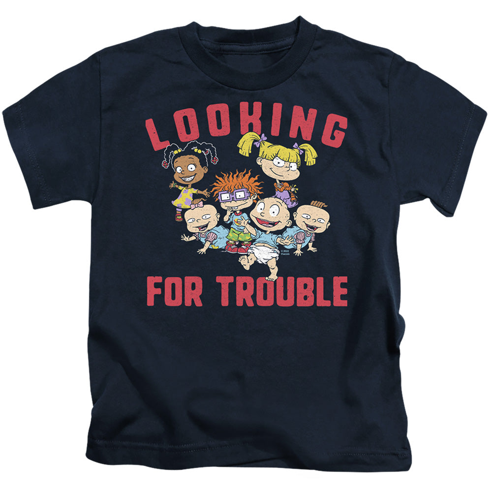 Rugrats Looking For Trouble Juvenile Kids Youth T Shirt Navy Officially Licensed