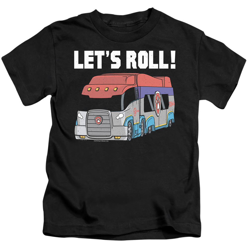Paw Patrol Let'S Roll Juvenile Kids Youth T Shirt Black Officially Licensed