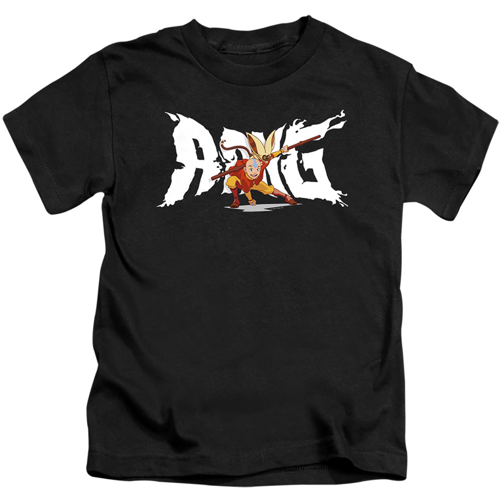Avatar The Last Airbender Aang And Momo Juvenile Kids Youth T Shirt Black Officially Licensed