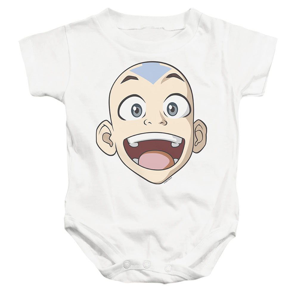 Avatar The Last Airbender Big Aang Face Infant Baby Snapsuit White Officially Licensed