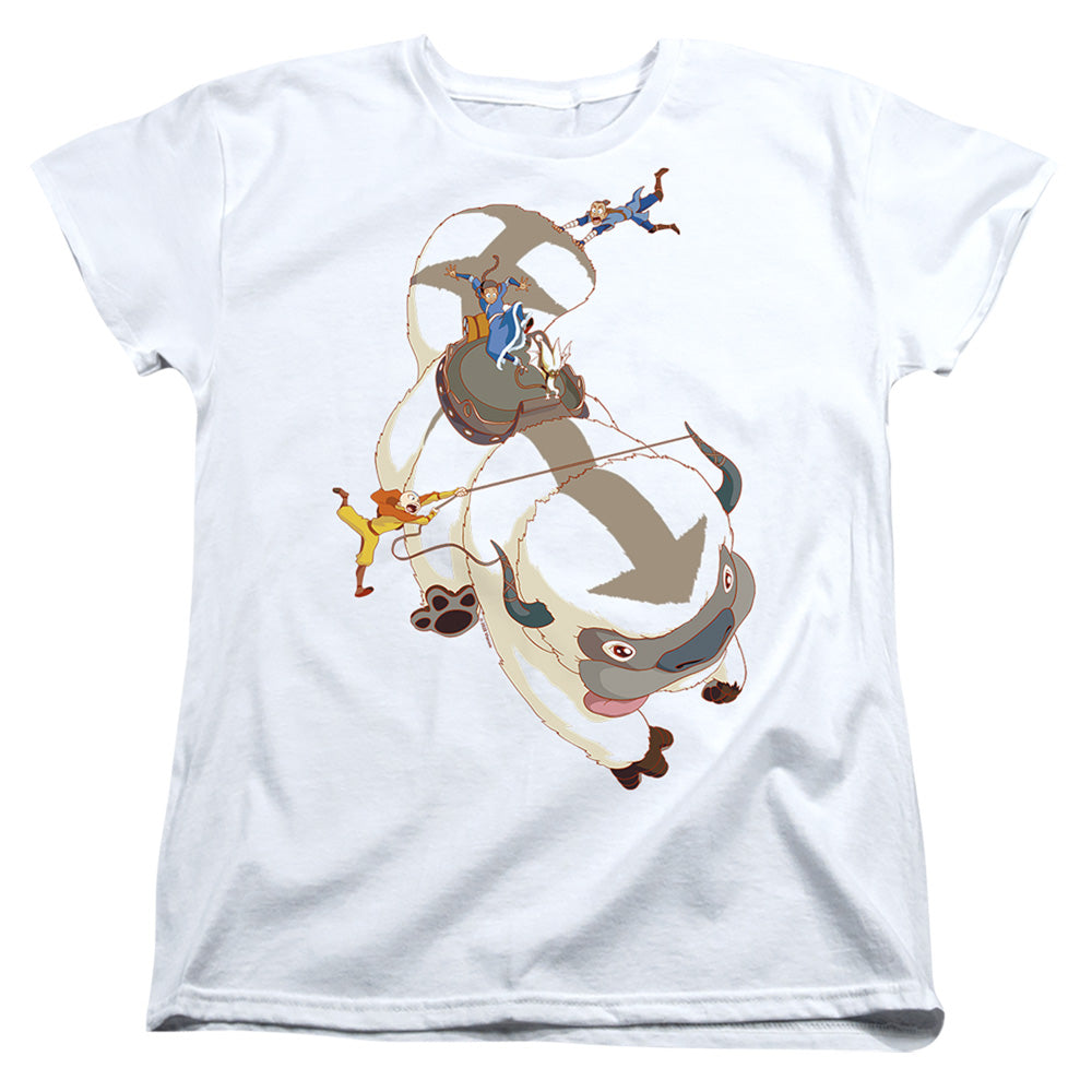 Avatar The Last Airbender Hang On Appa Womens T Shirt White Officially Licensed