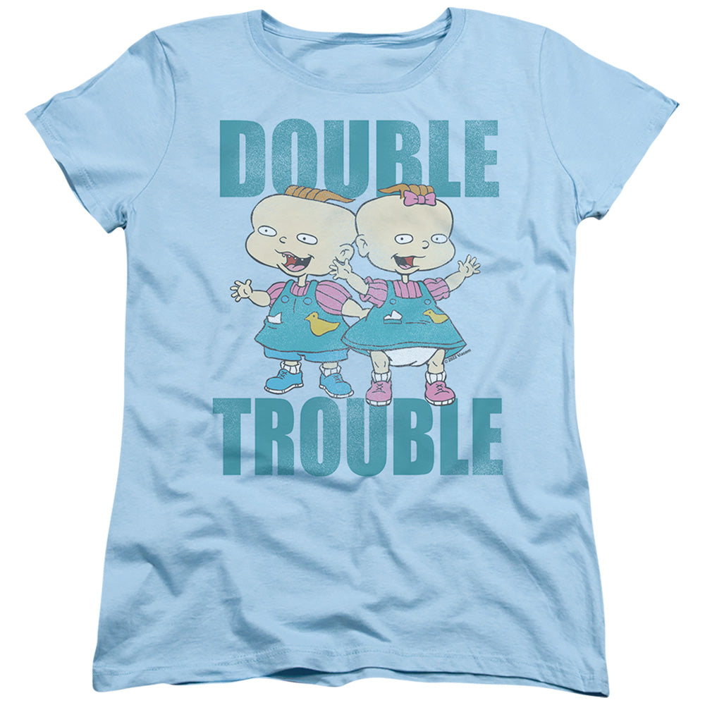 Rugrats Double Trouble Womens T Shirt Light Blue Officially Licensed