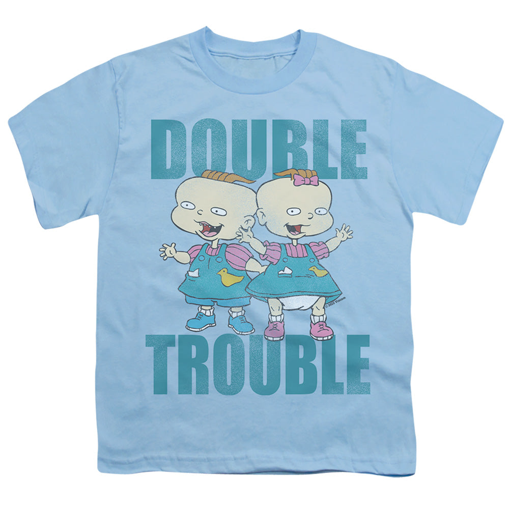 Rugrats Double Trouble Kids Youth T Shirt Light Blue Officially Licensed