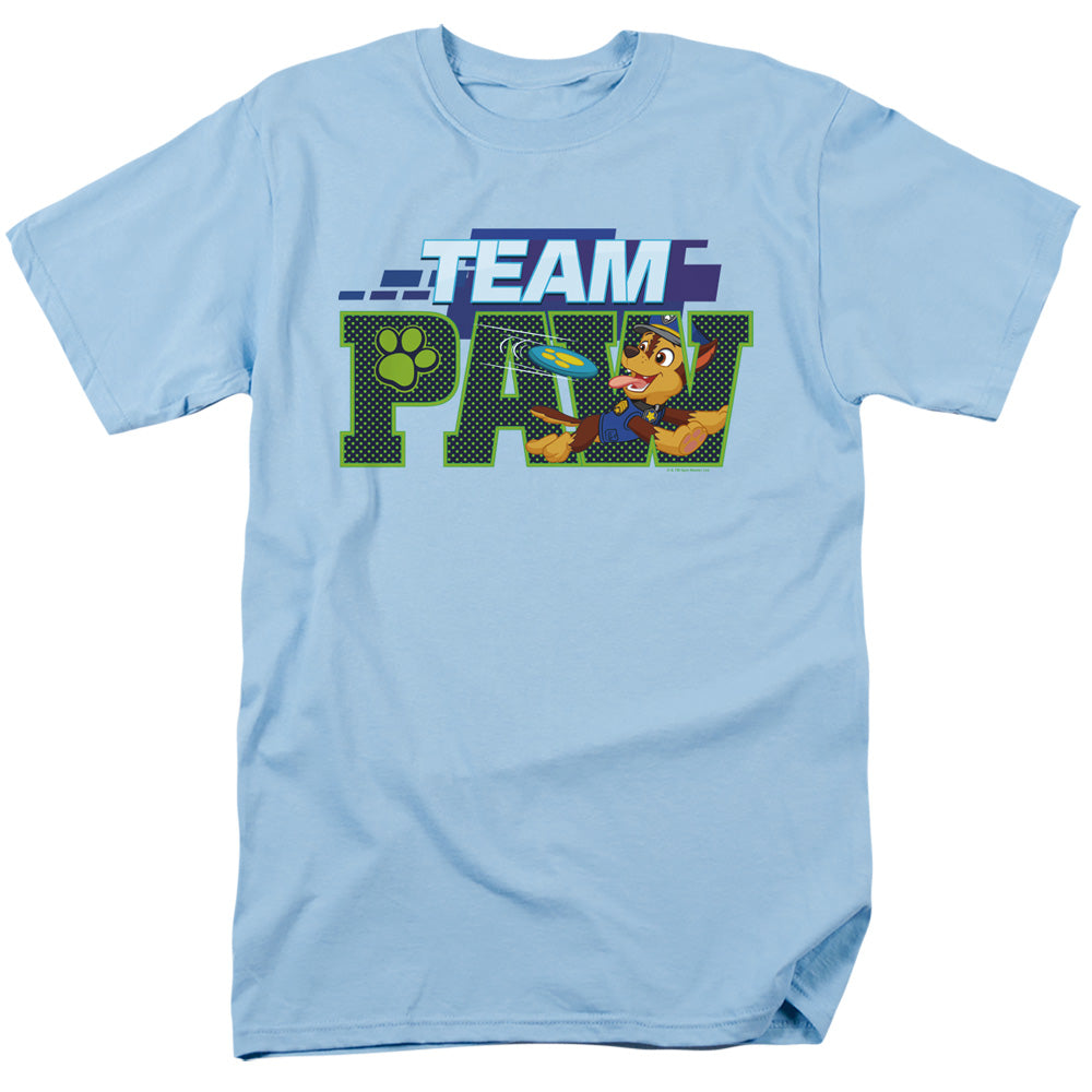 Paw Patrol Team Paw Chase Mens T Shirt Light Blue Officially Licensed