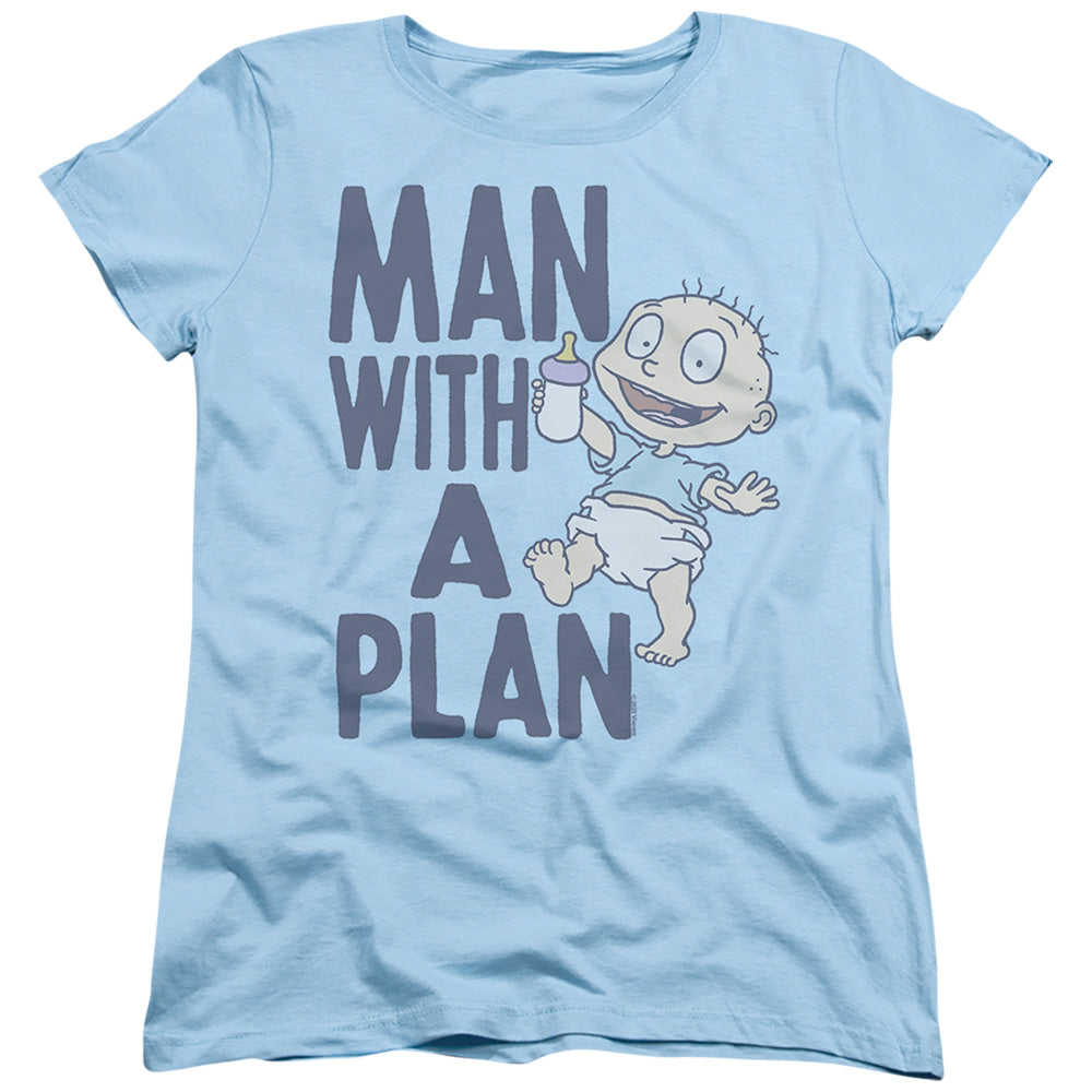 Rugrats Man With A Plan Womens T Shirt Light Blue Officially Licensed