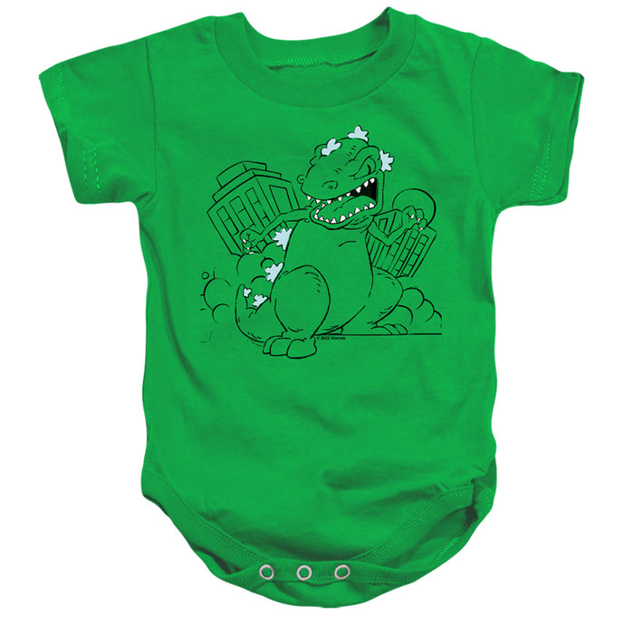 Rugrats Reptar Destroys City Infant Baby Snapsuit Kelly Green