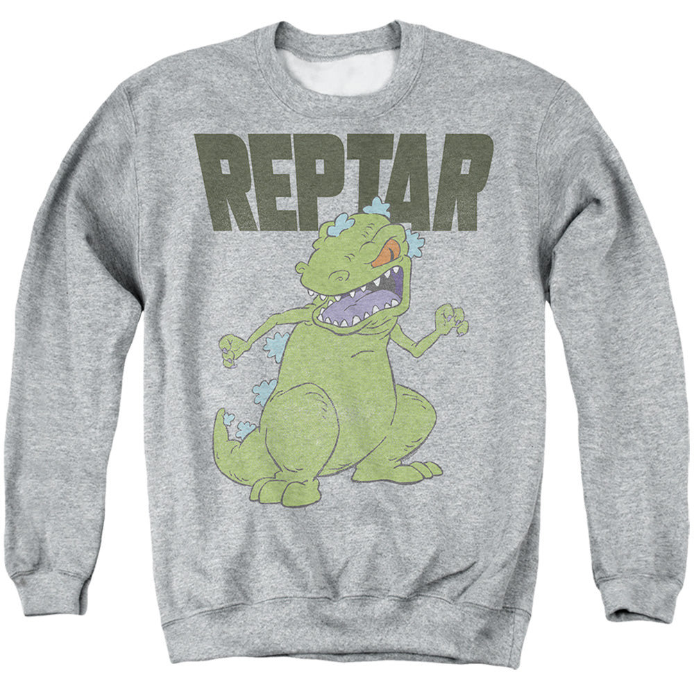 Rugrats Reptar Big Mens Crewneck Sweatshirt Athletic Heather Officially Licensed
