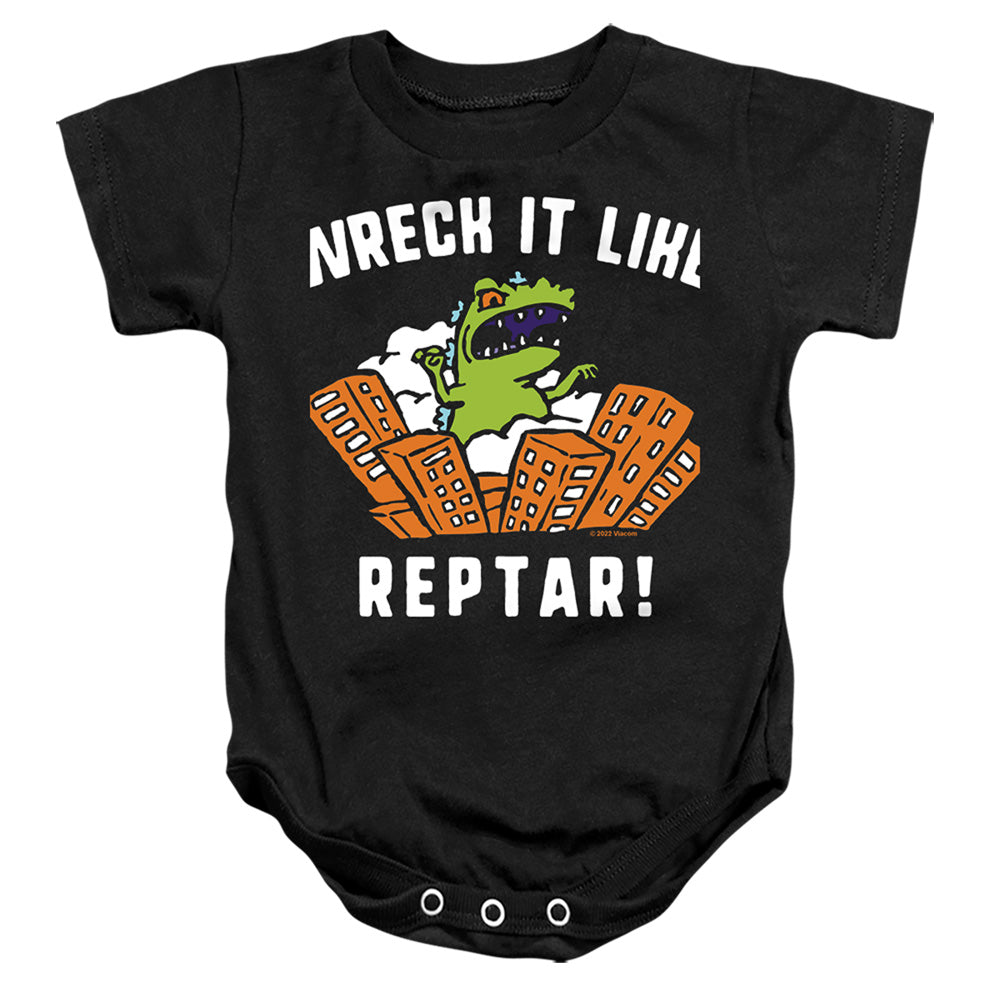 Rugrats Wreck It Like Reptar Infant Baby Snapsuit Black Officially Licensed