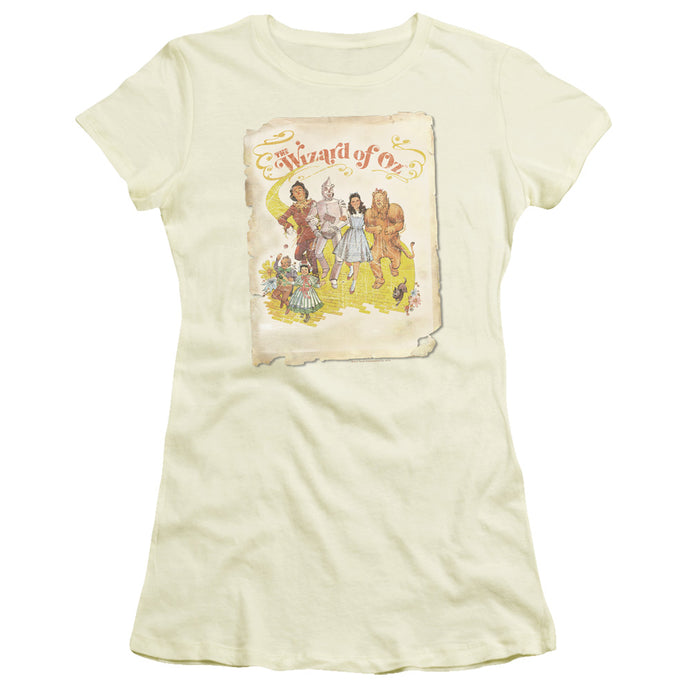 Wizard Of Oz Poster Junior Sheer Cap Sleeve Womens T Shirt Cream