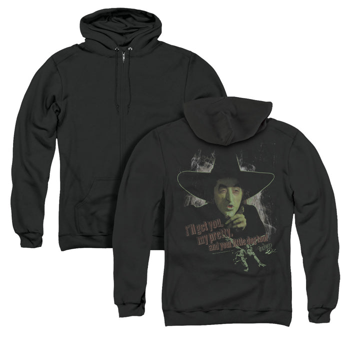 Wizard Of Oz And Your Little Dog Too Back Print Zipper Mens Hoodie Black