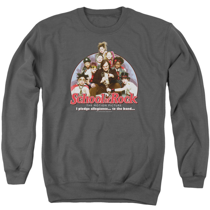 School Of Rock I Pledge Allegiance Mens Crewneck Sweatshirt Charcoal