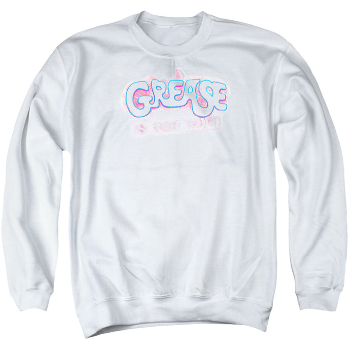 Grease Grease Is The Word Mens Crewneck Sweatshirt White