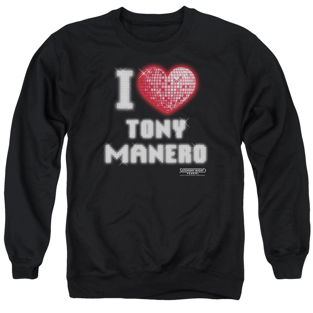 Saturday Night Fever I Heart Tony Mens Crewneck Sweatshirt Black