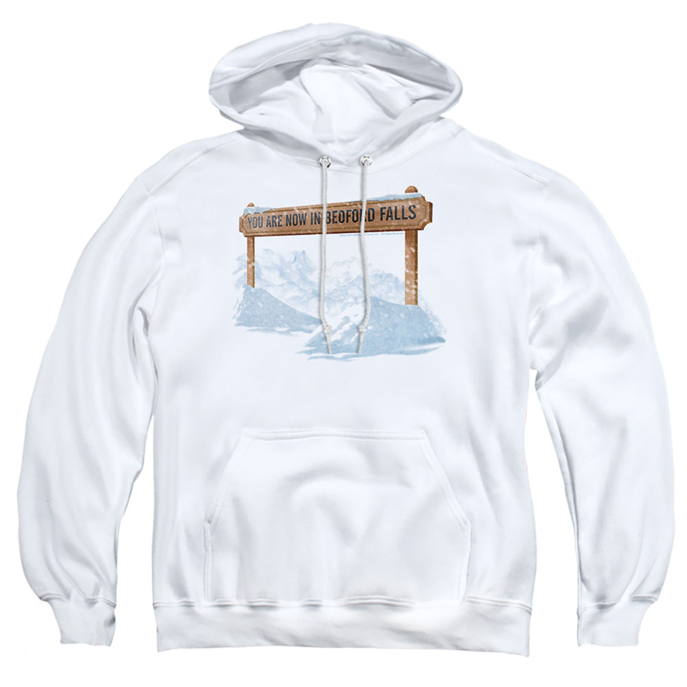 Its A Wonderful Life Bedford Falls Mens Hoodie White Officially Licensed