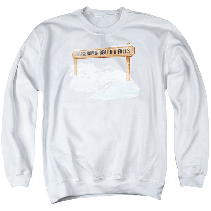 Its A Wonderful Life Bedford Falls Mens Crewneck Sweatshirt White