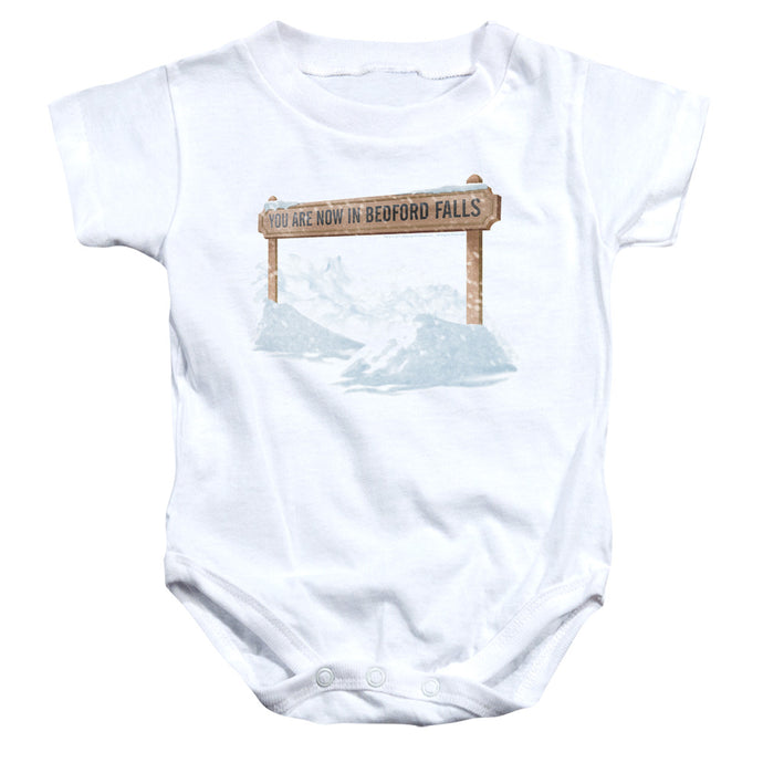 Its A Wonderful Life Bedford Falls Infant Baby Snapsuit White