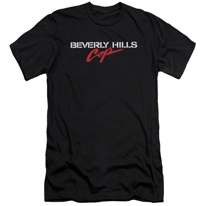 Beverly Hills Cop Logo Premium Bella Canvas Slim Fit Mens T Shirt Black