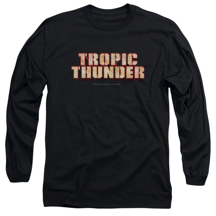 Tropic Thunder Title Mens Long Sleeve Shirt Black