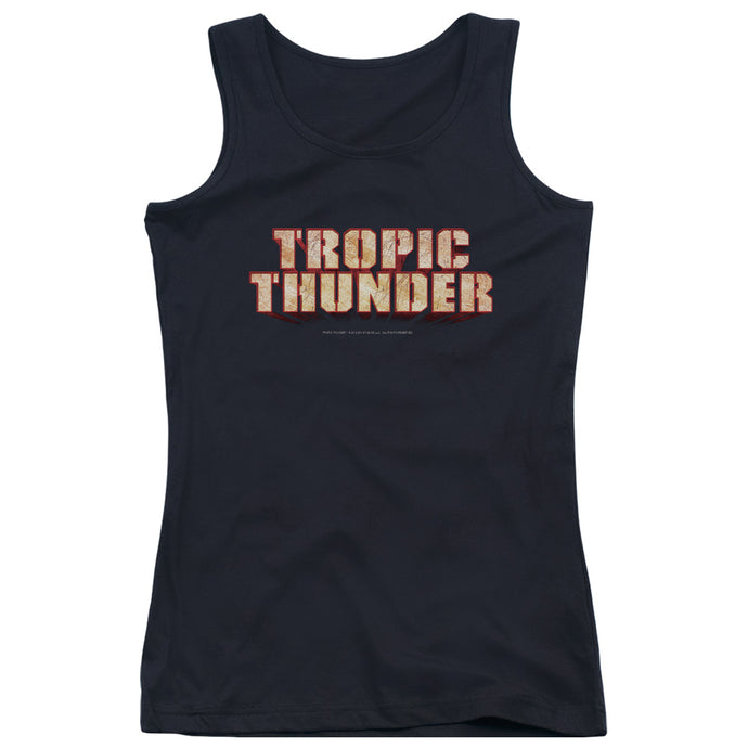 Tropic Thunder Title Womens Tank Top Shirt Black